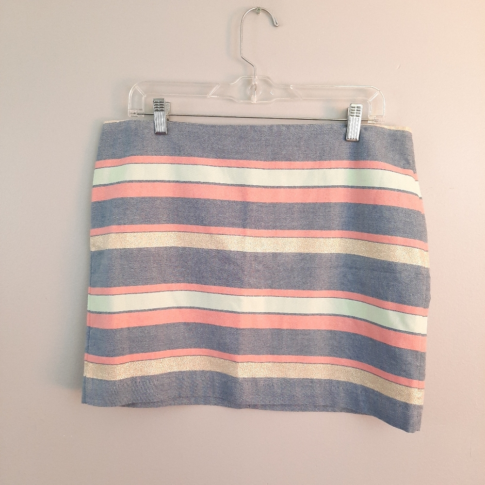 Gap Gold, Blue, Pink, & Mint Striped Mini Skirt